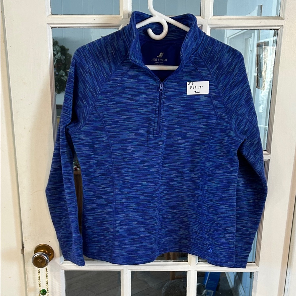 J8.   Joe Fresh Zip-Up Sweater in Blue